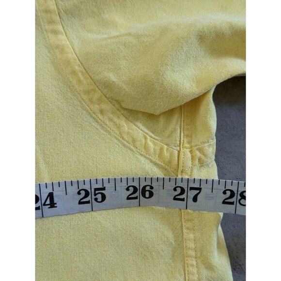 GANT XL Yellow Button Down Shirt 100% Cotton Solid Color Chambray Short Sleeve - Picture 8 of 8
